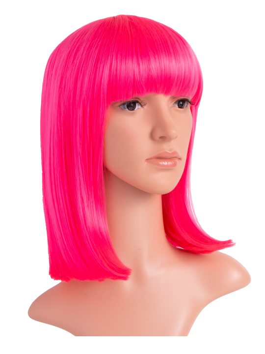 Carnation Pink Long Bob Party Wig