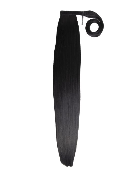 26 Inch Straight Natural Black Wraparound Ponytail